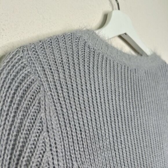 Hem & Thread Gray Faux Fur Hem , Cuff and Collar Sweater S - Picture 8 of 9